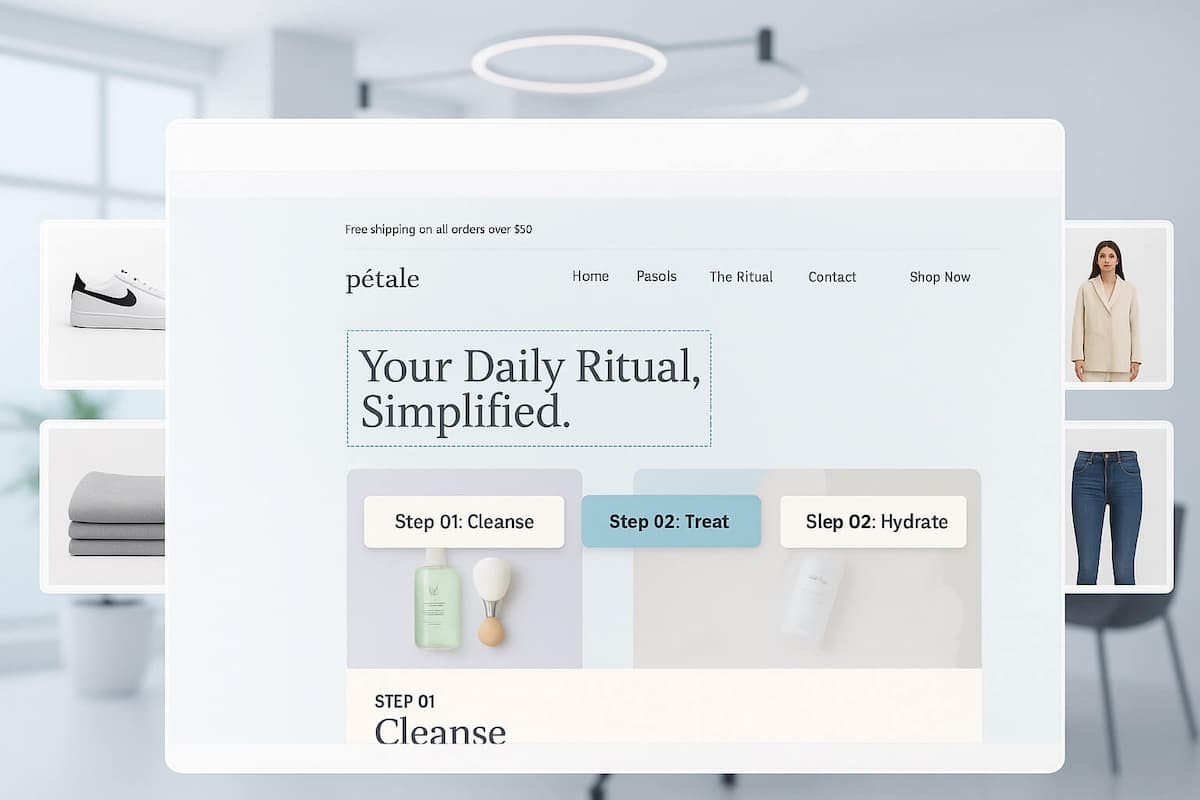 Drag and drop landing page builder interface
