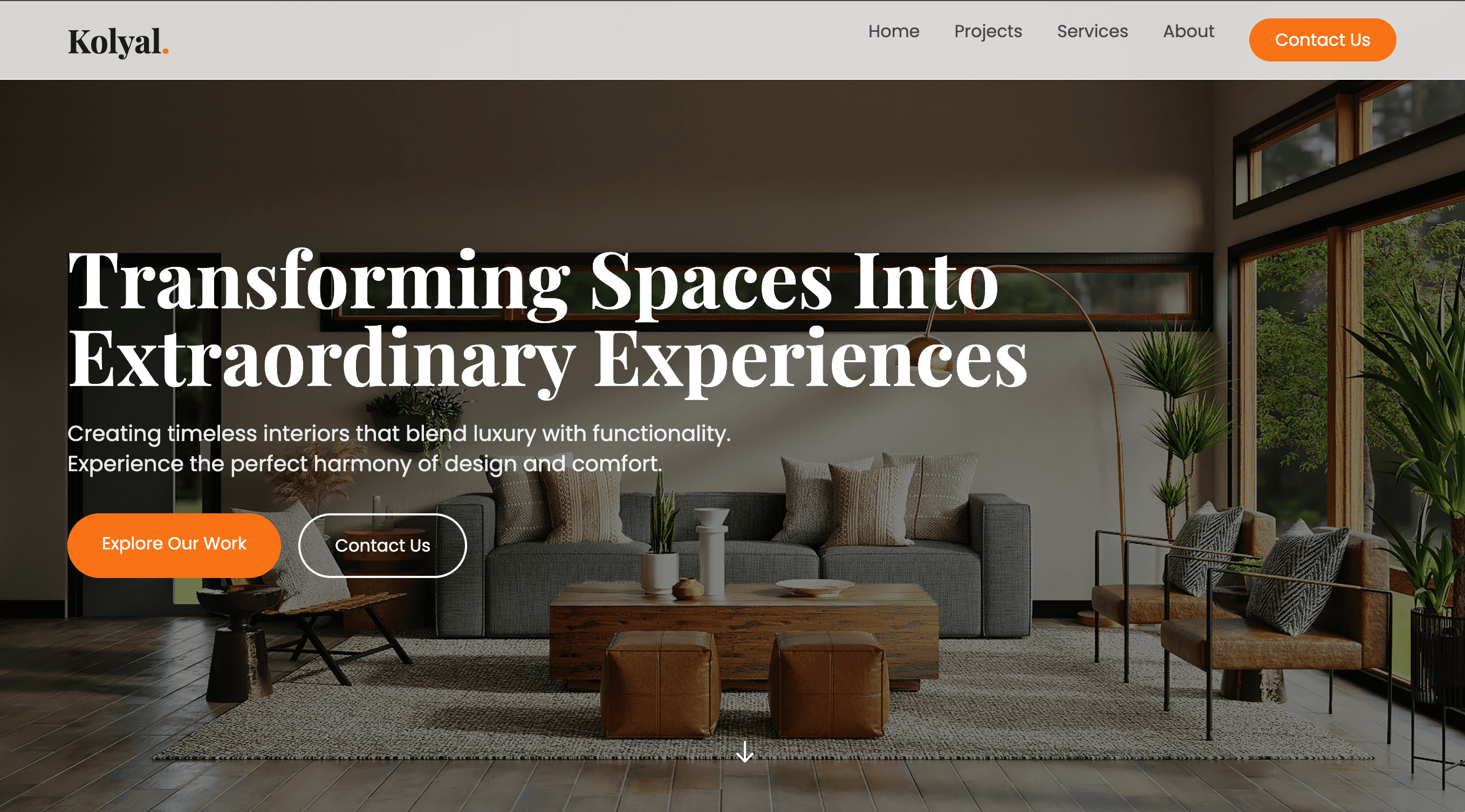 Interior design Landing page 